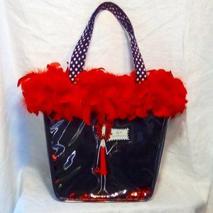 Feathered tote bag